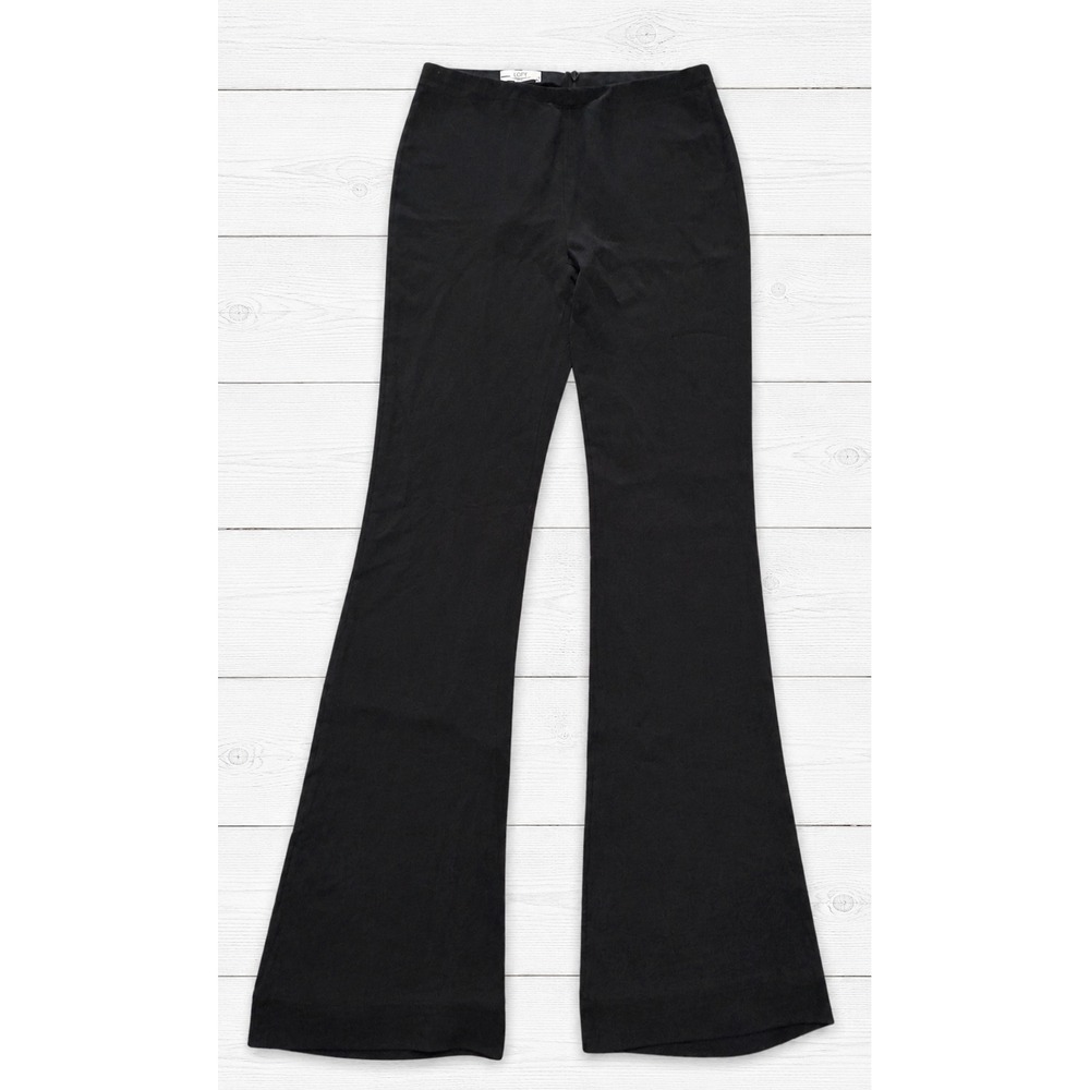 CO Fall-Winter 2020 Black Flared Leg Trousers Italian Viscose Stretch Pants XS